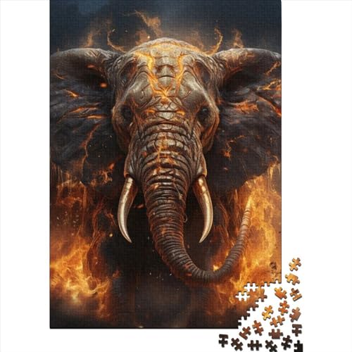 Tier-Elefant-Puzzle, 1000-teiliges Puzzle für Erwachsene, Teenager, Holzpuzzle für Erwachsene, Spielspielzeug für Erwachsene, Familienpuzzle, Geschenk, 75 x 50 cm