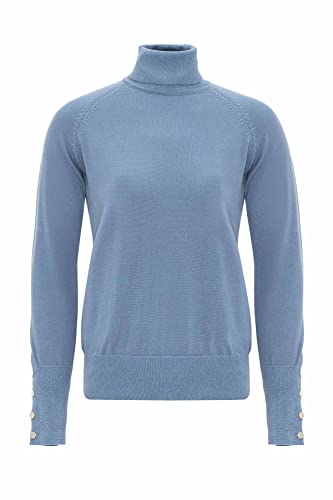 Cipo & Baxx Damen Rollkragenpullover Strick Langarm Pulli Sweater WP228 Indigo S