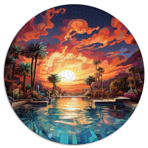 Puzzles Dreamy Poolside Sunset für Erwachsene Puzzles 1000 Stück Puzzles 26,5x26,5 Zoll Lernpuzzle Familienspiel für und