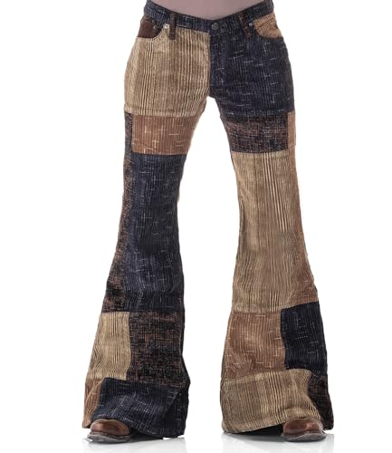 Cord Patchwork 70ger Hippie Damen Schlaghose 32/32