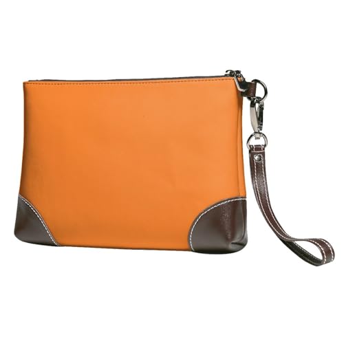 YFSGDLBN Jagd fliegende Wildleder-Clutch-Tasche aus echtem Leder, Geldbörse, Clutch, Reißverschluss, Kartenetui, Beauty Burnt Orange, Einheitsgröße