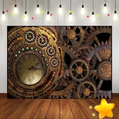 Gears Cust Geburtstag Hintergrund Mechanisch Hintergrund Fotografie Kulissen Dekoration Baby Dusche Foto Prinzessin Mädchen 350x230cm