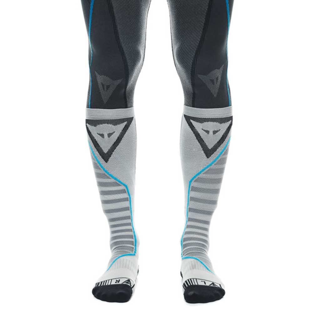 Dainese Dry Long Socks, Motorrad Socken Lang Sommer, für Damen und Herren, Schwarz/Blau, EU 42-44