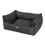 JAMAXX® Luxus Hundekörbchen orthopädisches Hundebett Memory Foam Hundekissen mittelgroße Hunde kuscheliges Sofa Matte Waschbar Flauschige HundeCouch Hundekorb Rand extra-hoch PDB2018 M 90x70 anthrazit