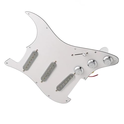 Standard-Pickguard-Tonabnehmer SSS Silver Pickup E-Gitarre Schlagbrett Loaded Prewired Scratchplate Standard Assembly (Color : 2)