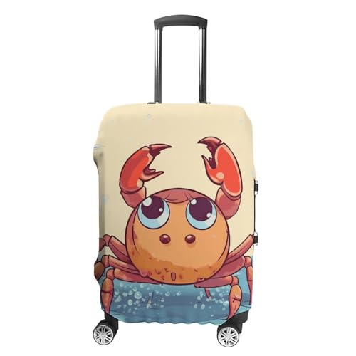 CSGJMYGS Reisegepäckabdeckung, elastisch, waschbar, modisch, kratzfest, für den Sommer, Cartoon-Krabben-Koffer-Schutz, passend für 45,7 - 81,3 cm Gepäck, Style-3, XL