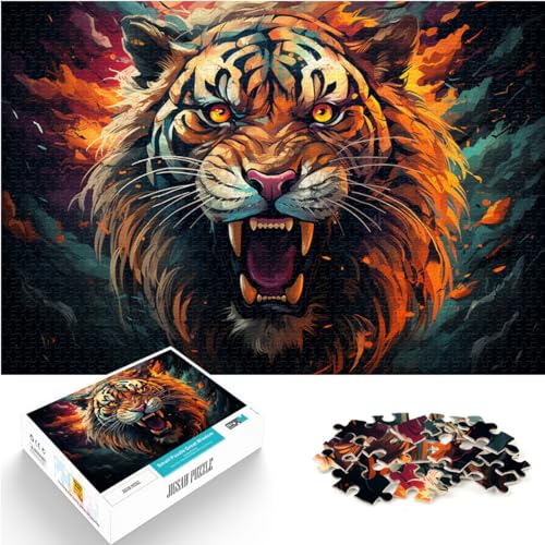 Puzzle für farbenfrohen wilden Tiger für Erwachsene, 1000 Teile Puzzle, Holzpuzzle ganze Familie und dieses 1000-teilige (50 x 75 cm)