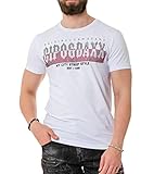 Cipo & Baxx Herren Kurzarm Strasssteine T-Shirt Print Rundhals Baumwolle CT731 Weiß L