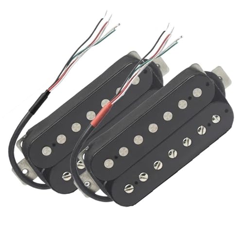 7 Saiten E-Gitarre Humbucker Pickup Coil Splitting Pickup ABS Bobbin Gitarrenteile Schwarz Single-Coil-Tonabnehmer (Color : One set)