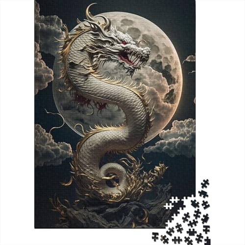 Holzpuzzle für ErwachseneBrave Dragon, 1000 Teile, für Erwachsene, schwierige Puzzles, Familienspiele, Weihnachts- und Geburtstagsgeschenke (Größe 75x50cm)