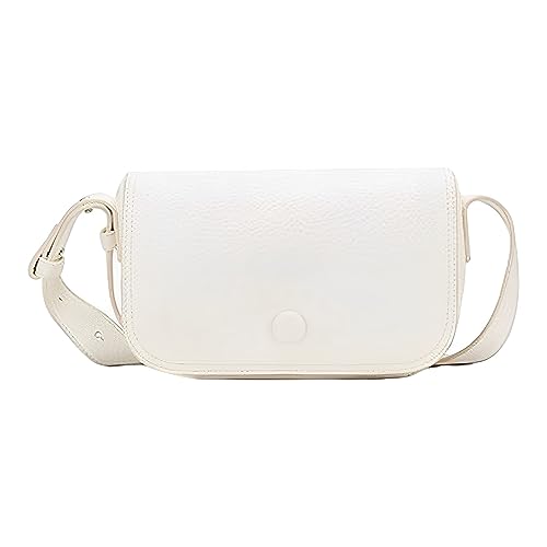 ohodhmnu Damen Tragetasche, lässige Schultertaschen, einfarbige Taschen, Reisetaschen, Umhängetasche, trendige Tasche für Frauen und Mädchen, beige, with ribbon