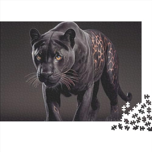 Schwierige, anspruchsvolle Puzzles, 1000-teiliges Holzpuzzle Black Panther für Erwachsene, Holzpuzzle für Erwachsene Teenager (Größe 75x50cm)