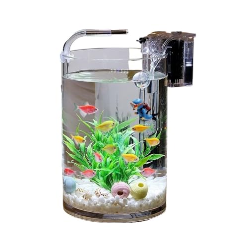 Aquarium Glas Fisch Aquarium Wohnzimmer Büro Desktop Kleine Zylindrische Transparent Goldfisch Fisch Aquarium Aquarium-Kit(30x25cm)