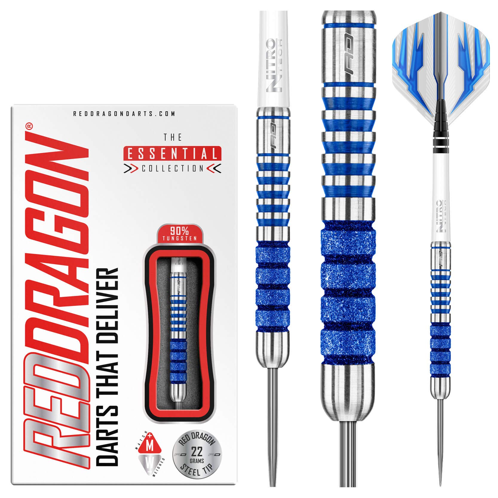 RED DRAGON Colin Lloyd Diamond 22g Tungsten Darts mit Flights und Schäfte