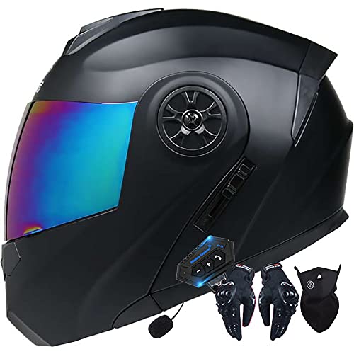 Letetexi Helm Motorrad Modularer Bluetooth-Helm Klapphelm Full Face Motorradhelm mit ECE Zertifiziert Damen Herren Integralhelme Motorrad Integrierter Roller-Helm Mofa Helm Moped-Helm