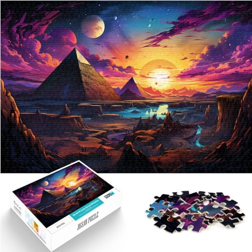 Puzzle für psychedelische, farbenfrohe Landschaften, 1000 Teile, für Erwachsene, Holzpuzzle für anspruchsvolles Puzzlespiel und Familienspiel, 1000 Teile (50 x 75 cm)