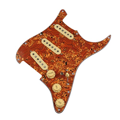 Geladenes Gitarren-Pickguard Alnico 5 Pickups Geladene Pickguard Pickups Gitarre SSS. Einzelne Spulen/Gelbe Pickup-Abdeckungen Eingestellt (Color : 16)