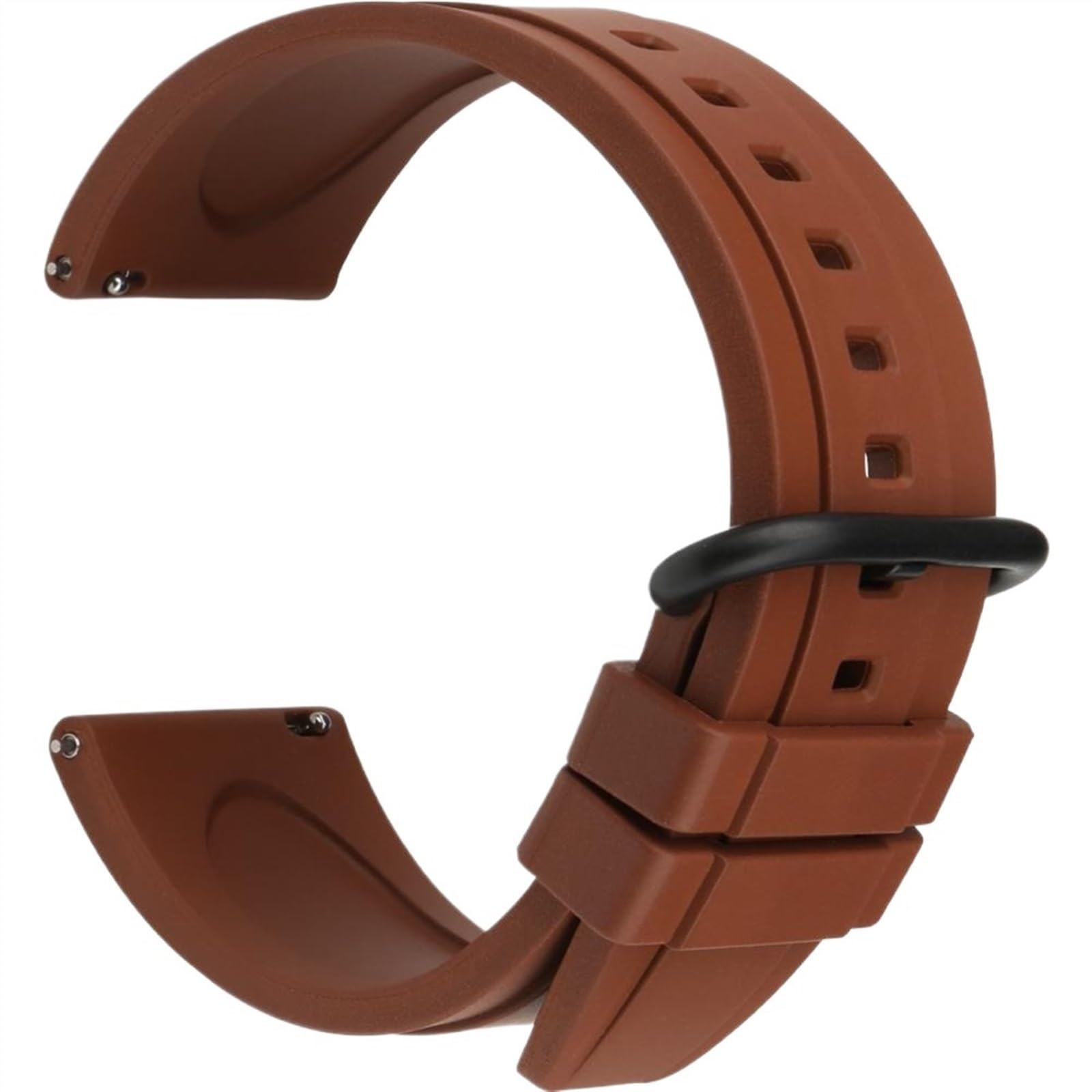 THBGTCNQ Weiches Gummi-Uhrenarmband, Sportuhrenarmband, Schnellverschluss, 20 mm, 22 mm, Gummi-Uhrenarmband, Gürtelschlaufe for Quarzuhr, Smartwatch(Brown B,22mm)