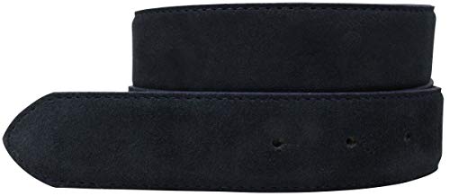 BELTINGER Gürtel aus Veloursleder ohne Schnalle 3,5 cm | Velour-Ledergürtel für Damen Herren 35mm | Wildleder-Gürtel | Dunkelblau 100cm