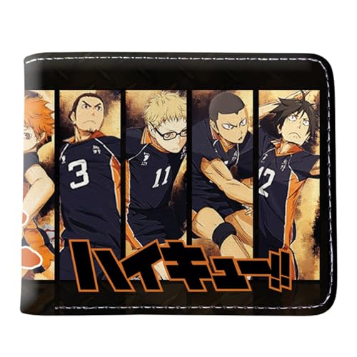 RYNDEX Haiky-uu!! Kartenetui Anime, Zweifach Gefalteter Geldbörse Klein, PU Leather Geldbörse Brieftasche Wallet(Color:Multicolor 11)