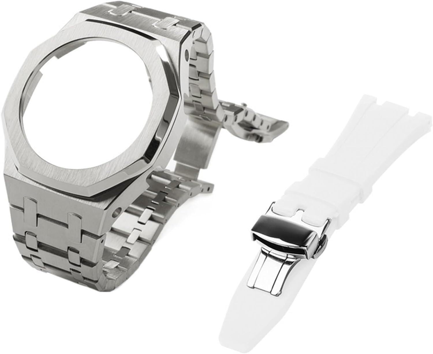 IOTUP Gen 5 Metall-Uhrengehäuse, Lünette und Fluorkautschuk-Uhrenarmband, Kombinationsset, für GA2100, GA2110, GAB2100, GM2100, Mod Kit für Watch Full, GM-2100, Achat