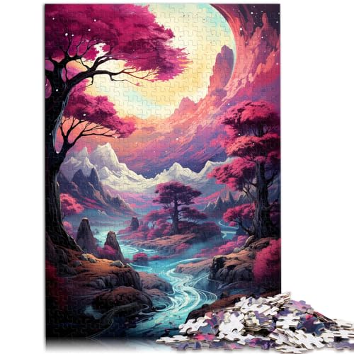 Puzzlespiel „EIN rosa Wald“ 1000 Puzzles für Erwachsene, Holzpuzzles für Puzzles, Spielzeugpuzzles, Lernspiele, Stressabbaupuzzles (50 x 75 cm)