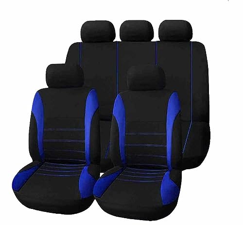 Ashild Auto Sitzbezüge Komplettset für SEAT León/León ST KL 5F 1T 1M 2016-2025, Autositzbezüge Schonbezüge Set Wasserdichtes Sitzbezug Sitzschutz Sitzkissenschutz Zubehör,A/9pcs Set Blue