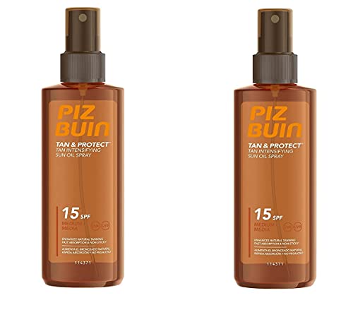 Piz Buin Tan & Protect- Ölspray für eine schnellere & schönere Bräune | 2x 150 ml