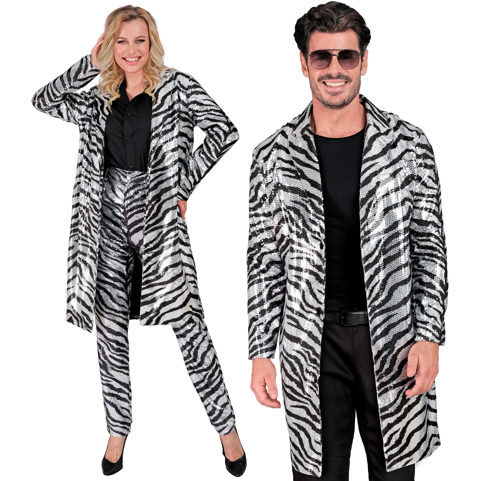 W WIDMANN MILANO Party Fashion - Party Fashion Pailletten Mantel, Party Outfit, Jacke, Disco Fever, Animal Print, Festival, Faschingskostüme