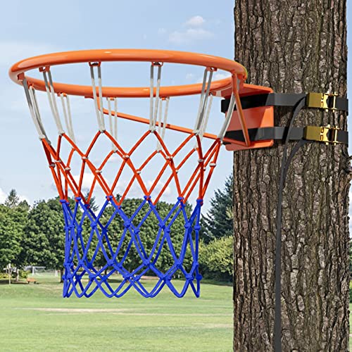 ROYUMI Basketballkorb Ø 18" Basketballkorb, Am Baum Montiert, Basketballkorb für Den Außenbereich, Hochleistungs-Basketballfelge und -Netz, Hängendes Basketballtor für Jedes Wetter