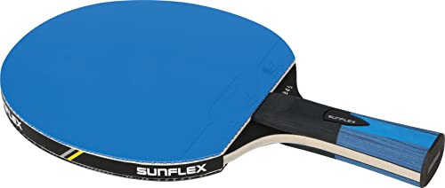 Sunflex® Color COMP B45 Tischtennisschläger | Wettkampfschläger | konkaver Griff | ITTF zertifizierter Blauer Belag | für Profis & Vereinsspieler