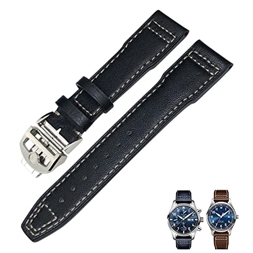 OPKDE Uhrenarmband aus echtem Leder, 20 mm, 21 mm, 19 mm, 22 mm, für IWC Mark Big Pilot Spitfire Portofino, Uhrenzubehör, 22 mm, Achat