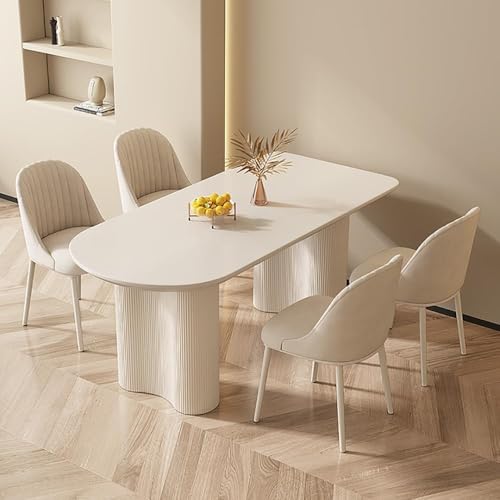 Esszimmertisch-Stühle-Sets für 4–6 Personen, Moderne Küchentisch-Hocker-Sets, kleine Konferenzräume, Konferenz-Schreibtisch-Hocker-Sets für Wohnzimmer, Büro, Bar, Empfang, Club, Tisch + 4 St