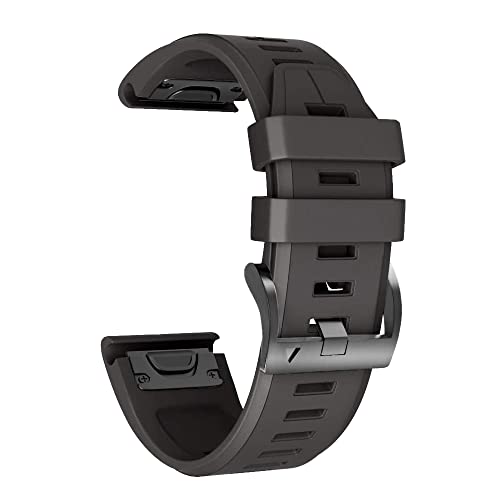 BANDKIT Sport-Silikon-Uhrenarmband für Garmin Fenix 6X 6 6S Pro 5X 5 5S Plus 3HR, einfache Passform, Schnellverschluss-Armband, Zubehör, 26mm Fenix 5X-5XPlus, Achat