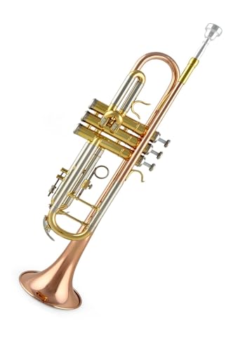 Standard Trompete Standard-Schülertrompete zweifarbig lackiert Goldtrompete Standard-Profi-Blechblasinstrument B-Dur