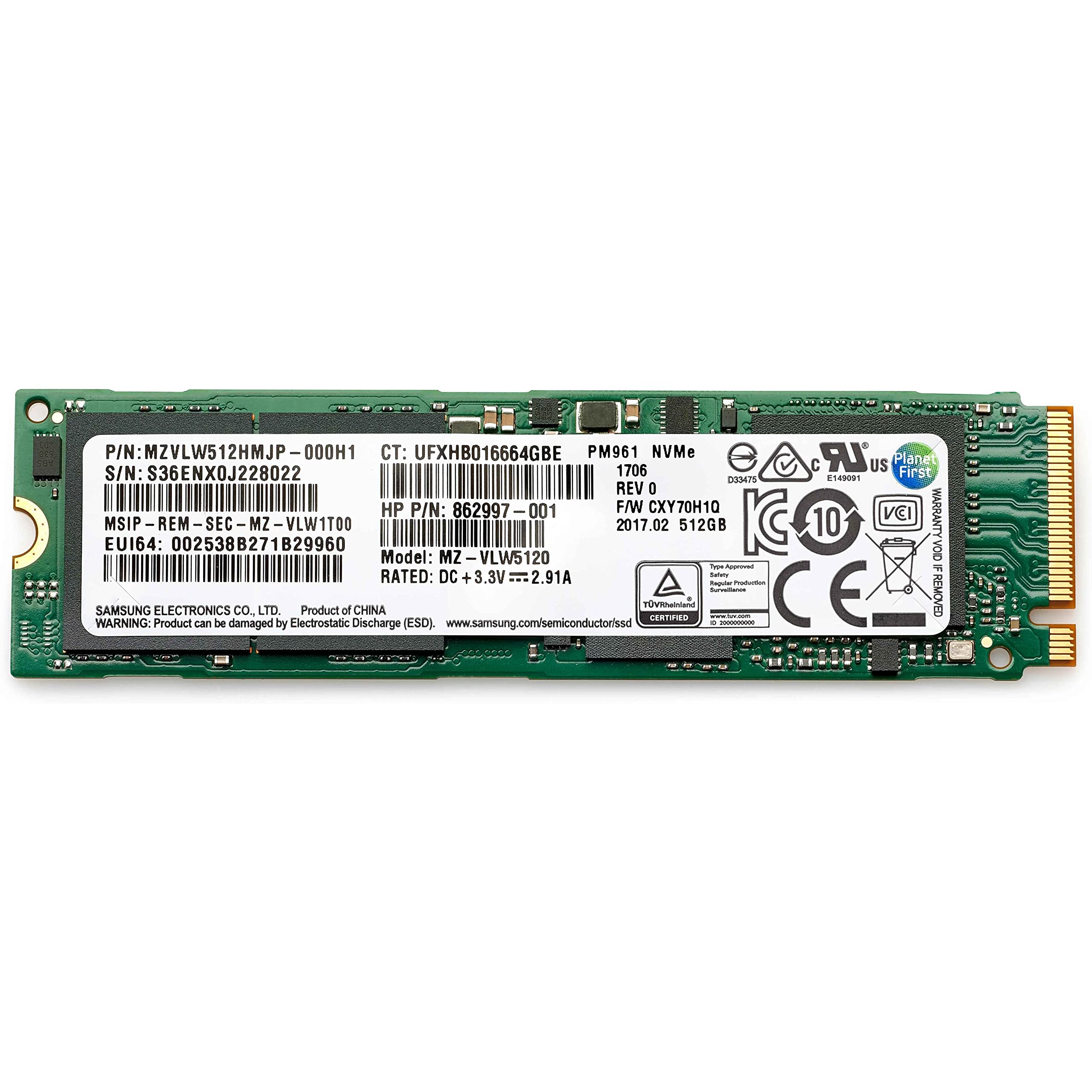 HP SSD 512GB PCIe NVME TLC, 406L8AA