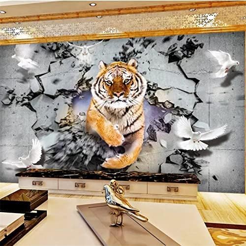 XLMING Tiger 3D Tapete Home Dekoration Wohnzimmer Sofa Schlafzimmer Tv Hintergrund Wand-300cm×210cm