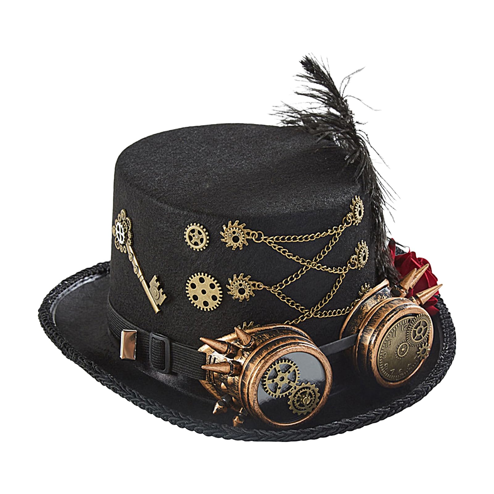 Steampunk-Zylinder, 450 G, Robuster Unisex-cyborpunk-Zylinder, Leicht Zu Tragender Zauberer-Partyhut, Langlebiger Gothic-Steampunk-Hut Für Kostümpartys, Film-Requisiten