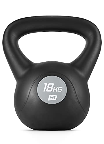 Hop-Sport Kettlebell - Kugelhantel für geräuscharmes und bodenschonendes Training - Schwunghantel in Größen von 4kg bis 20kg (18kg)