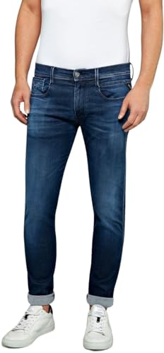 Replay Herren Anbass Hyperflex Clouds Slim Jeans, Blau (Dark Blue 007), W28/L32 (Herstellergröße: 28)