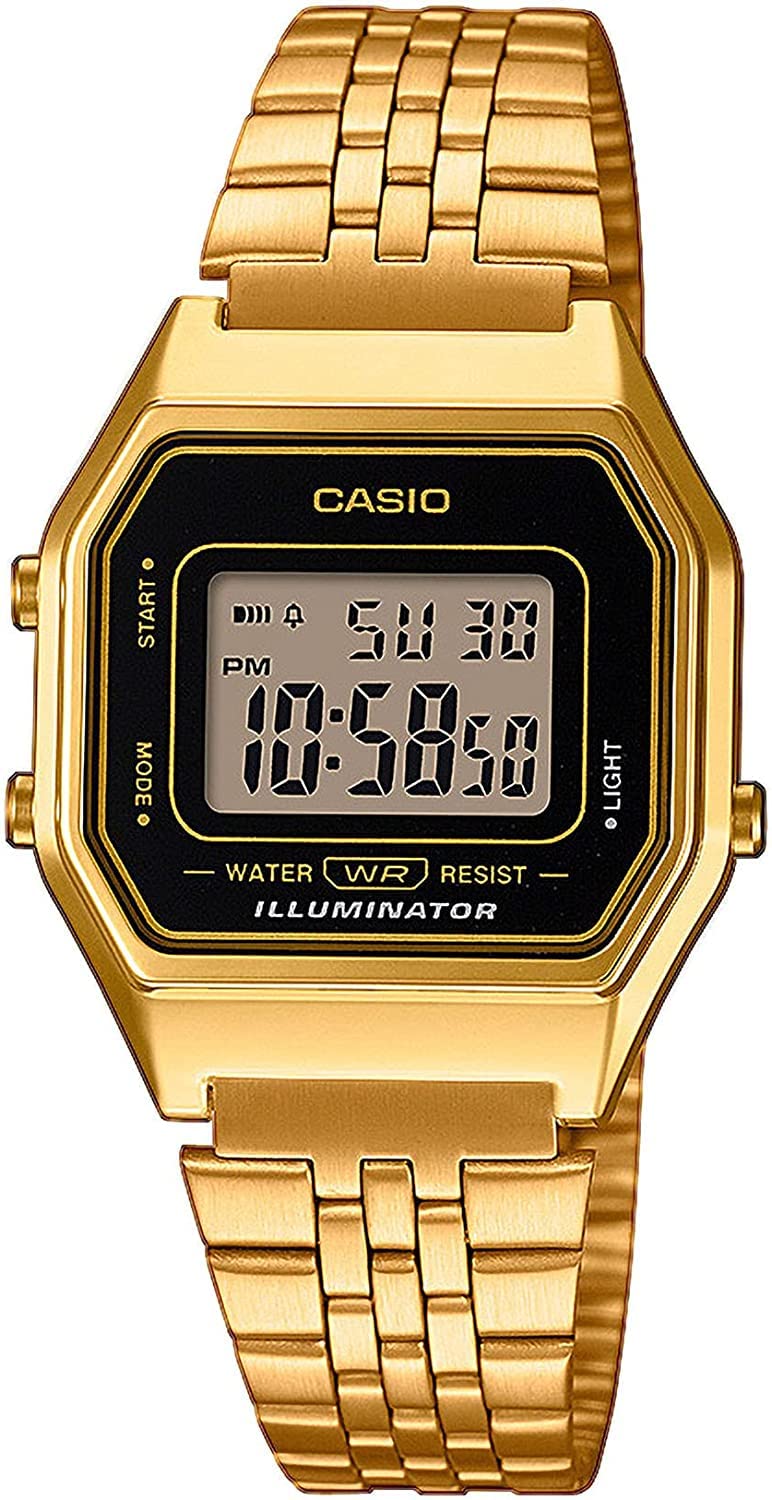 Casio DamenArmbanduhr Digital Quarz Edelstahl LA680WEGA-1ER