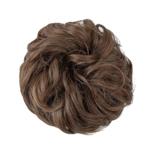 Haarteile Haarknoten Unordentlicher synthetischer Haarknoten for den täglichen Gebrauch, Chignon-Scrunchies, gefälschtes Haarband, Zopf, elastisches Haarteil, Schwanz for Frauen H9 Brötchen Haare(4-30