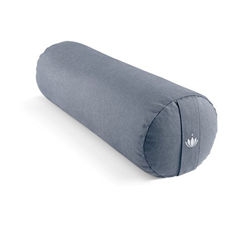 Lotuscrafts Yogarolle für Yin Yoga Ø24 cm - Yoga Rolle mit Dinkelfüllung - Waschbarer Bezug aus Baumwolle - Yoga Bolster Rolle für Restorative Yoga - GOTS Zertifiziert