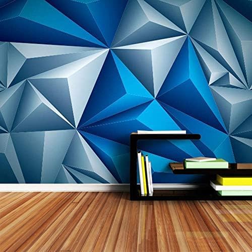 XLMING Kubische Blaue Geometrien Küche Esszimmer Arbeitszimmer Wohnzimmer TV Hintergrund Wand 3D Tapete-300cm×210cm