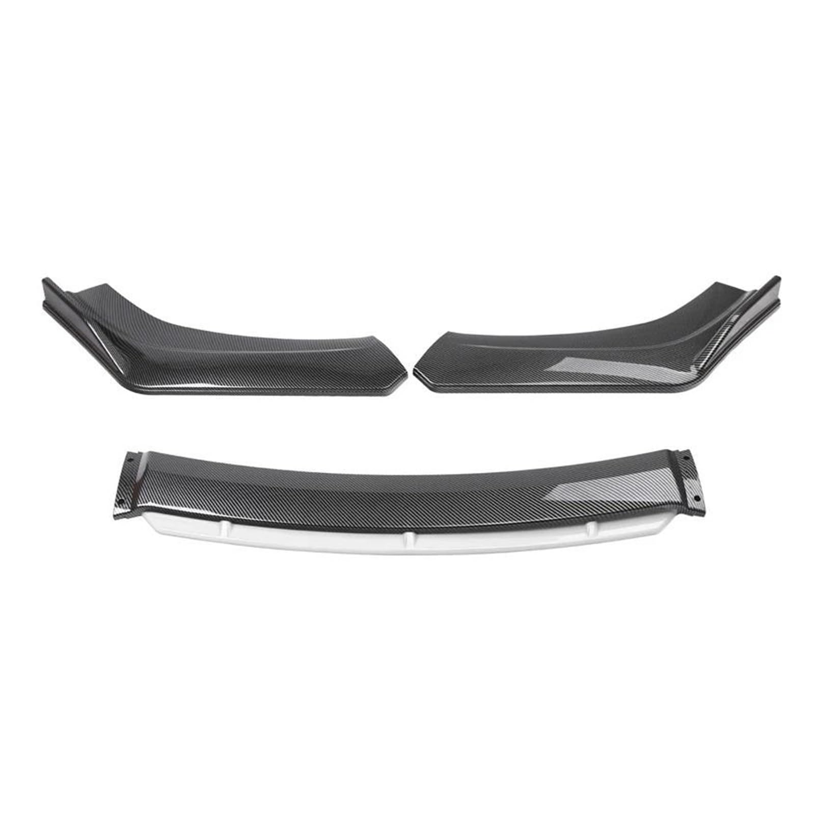 Splitter 4 STÜCKE Universal Auto Frontstoßstange Lip Body Kit Spoiler Splitter Diffusor Weiß Carbon Fiber Splitter ABS Kunststoff Autozubehör Frontlippe(Carbon and White)