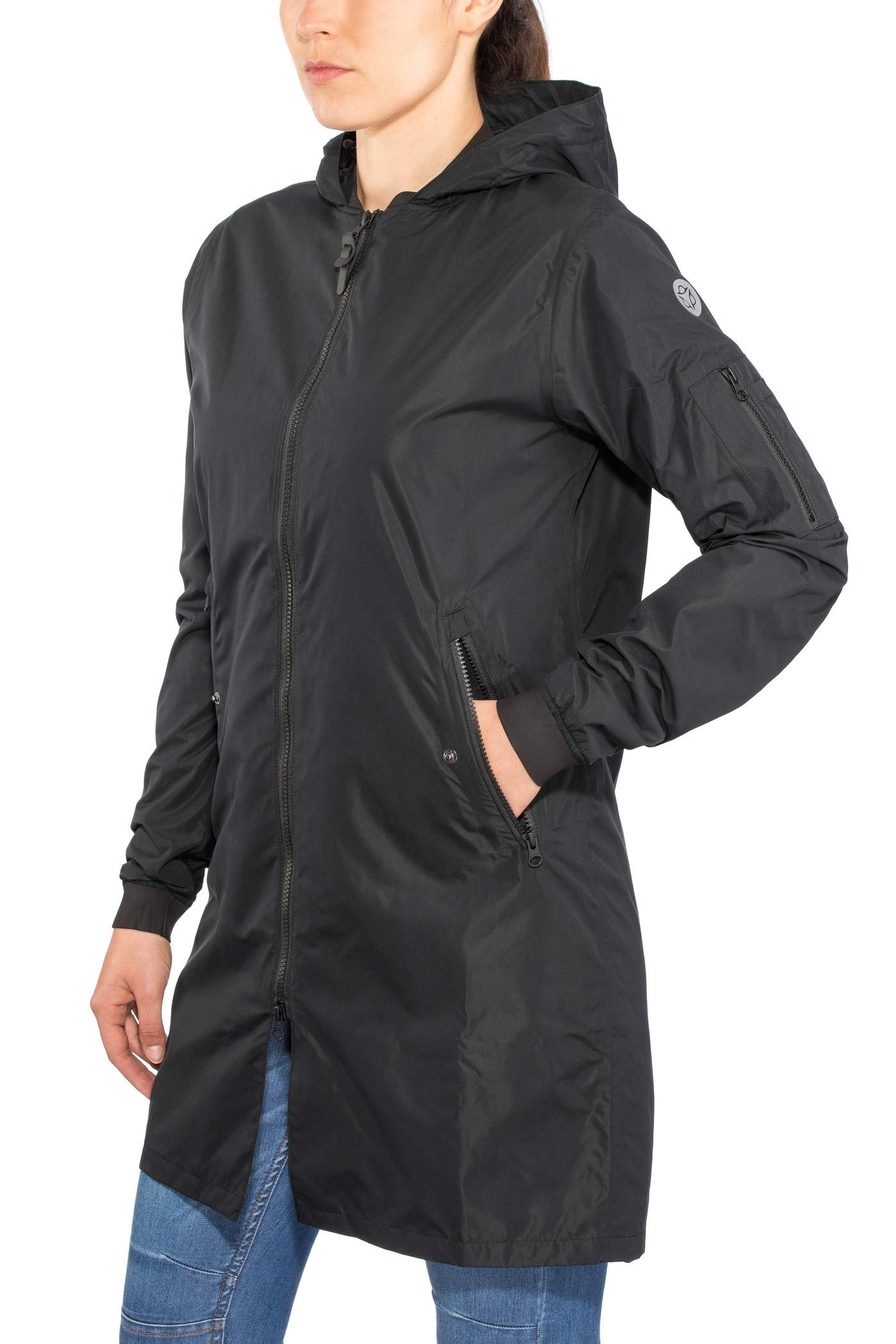 AGU Langer Bomberjacke Urban Outdoor Femme | mit Reflektoren | Schwarz | XL