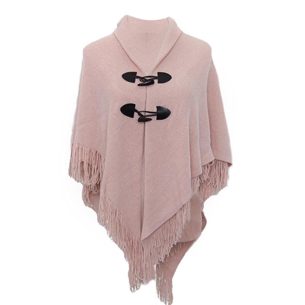 Damen Schal Wickelponcho Ruana Cape Cardigan Pullover Offener Umhang Schal Wickelponcho Mit Knopf Winter Poncho Umhang Schal Schal Wickelponcho Ruana Cape Vorne Offen