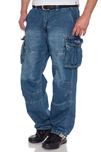 JET LAG Herren Cargo Jeans Relaxed Fit, Größe:L/30