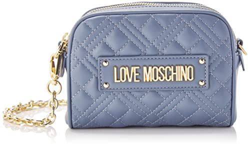 Love Moschino Damen Borsa Quilted Pu Denim Umhngetasche, Denimblau