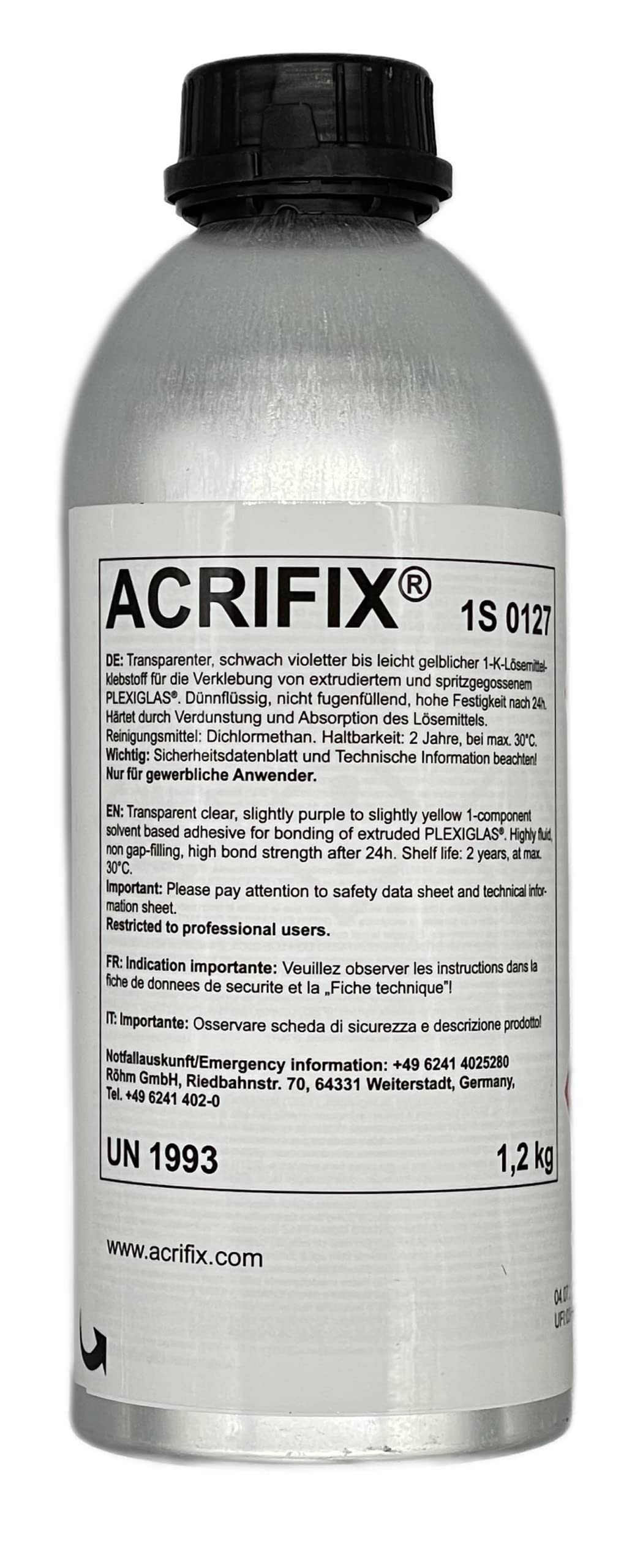 ACRIFIX® 1S 0127 Acrylglas-Kleber PMMA 1-K Lösemittel-Klebstoff farblos 1S0127 Kunststoffkleber Polycarbonat